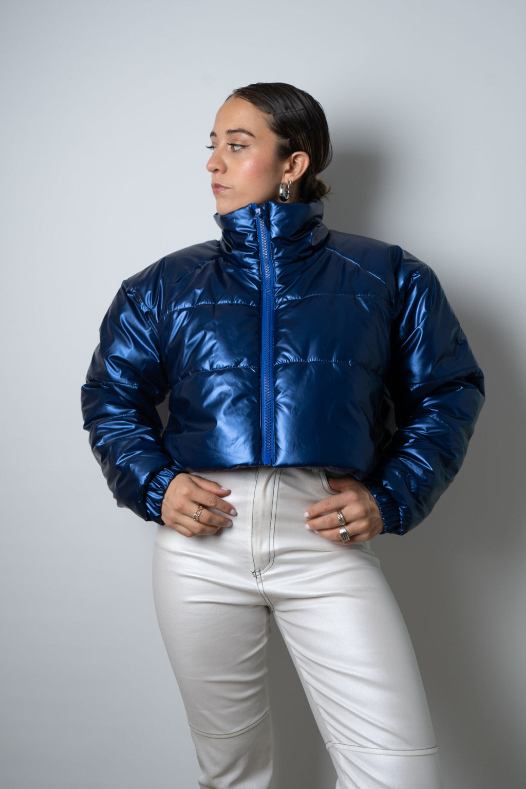 Chaqueta Puffa Metalizada - Azul