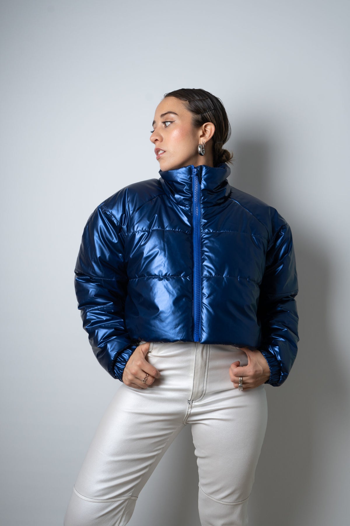 Chaqueta Puffa Metalizada - Azul