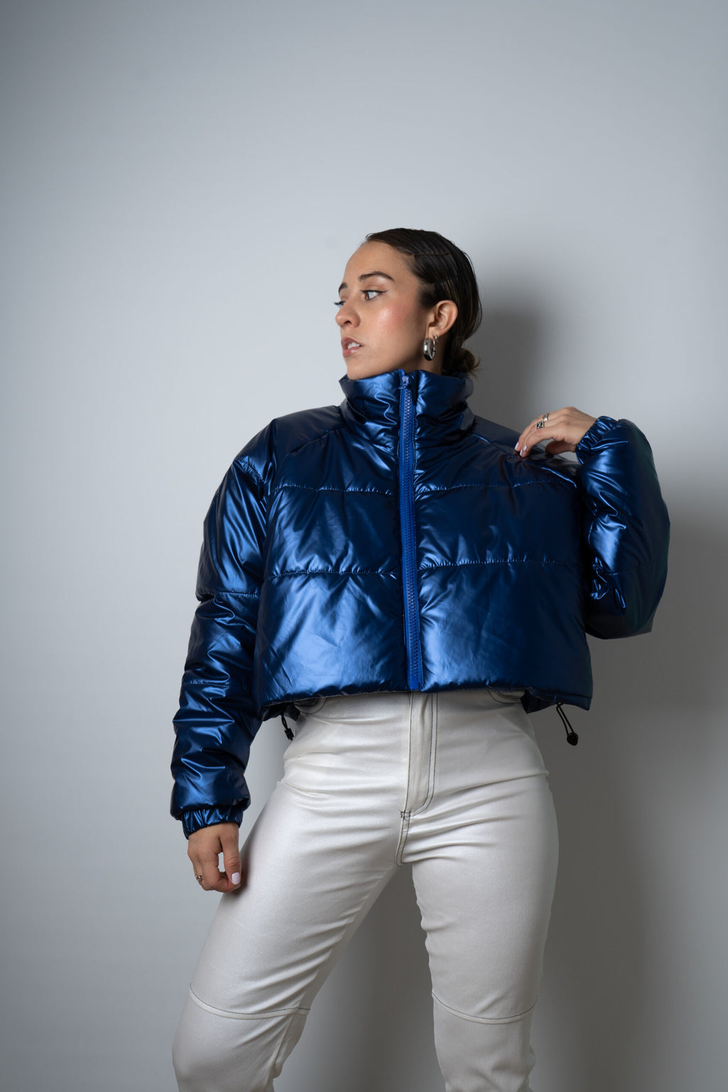 Chaqueta Puffa Metalizada - Azul