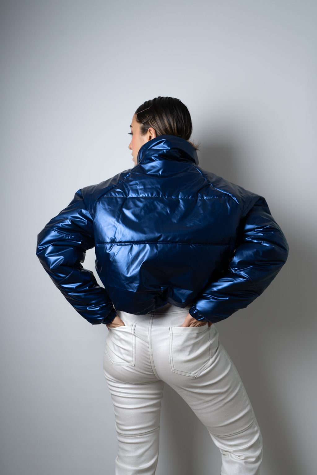 Chaqueta Puffa Metalizada - Azul
