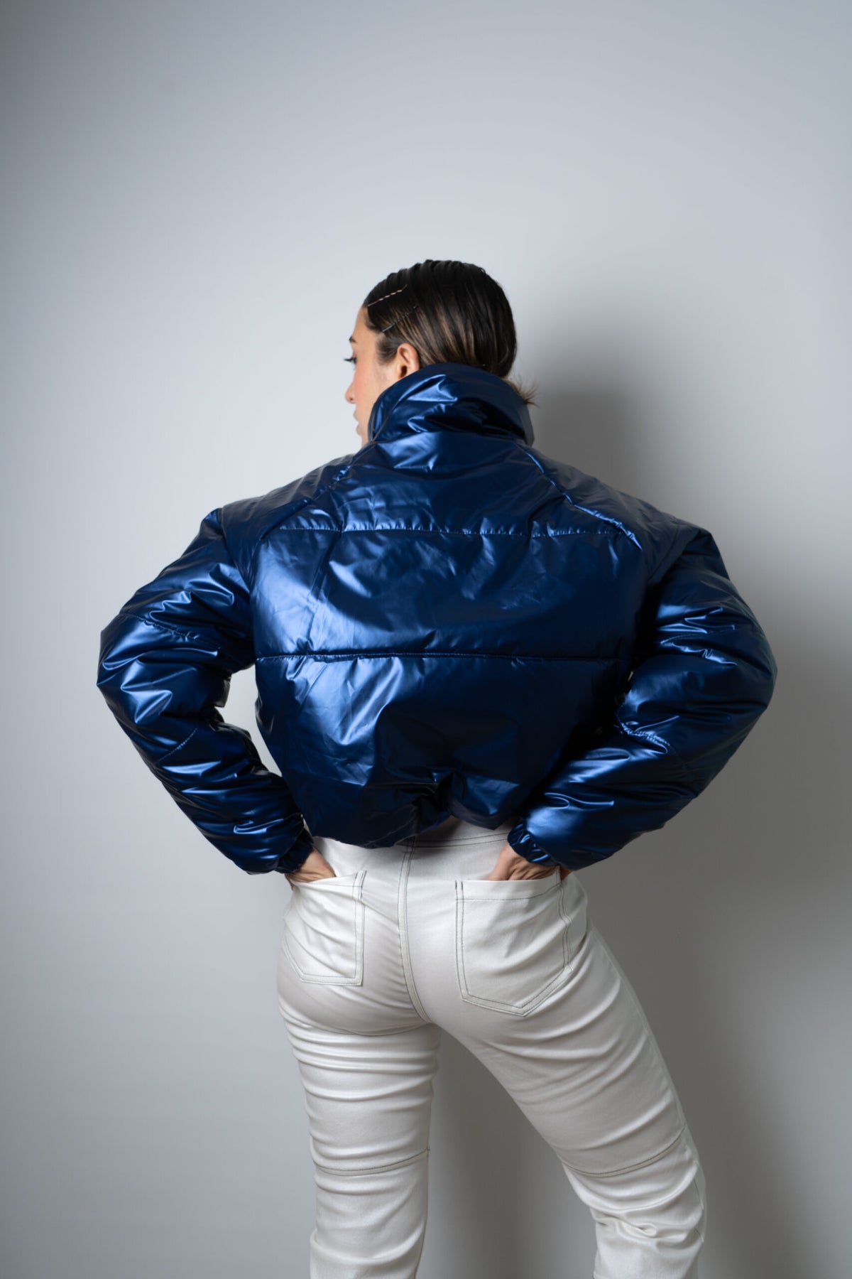 Chaqueta Puffa Metalizada - Azul