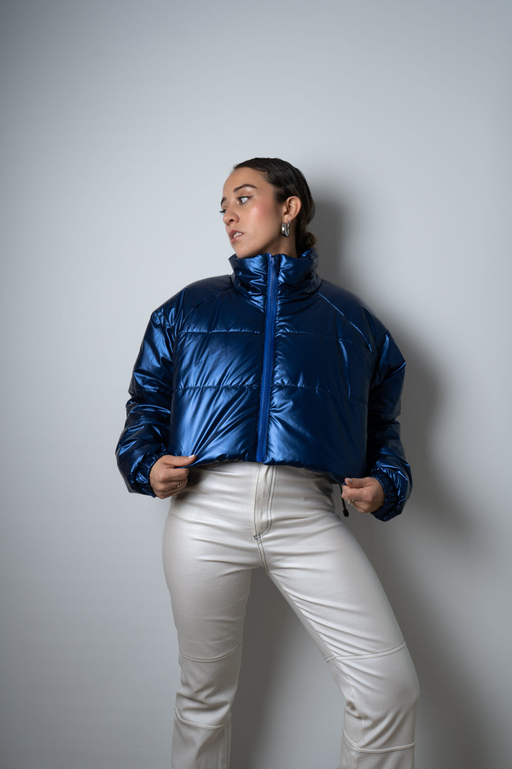 Chaqueta Puffa Metalizada - Azul