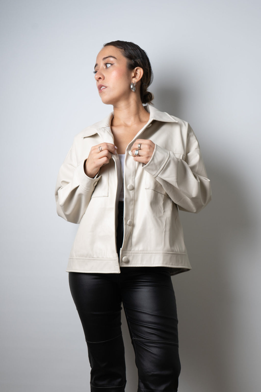 Chaqueta ECOCUERO - Crema