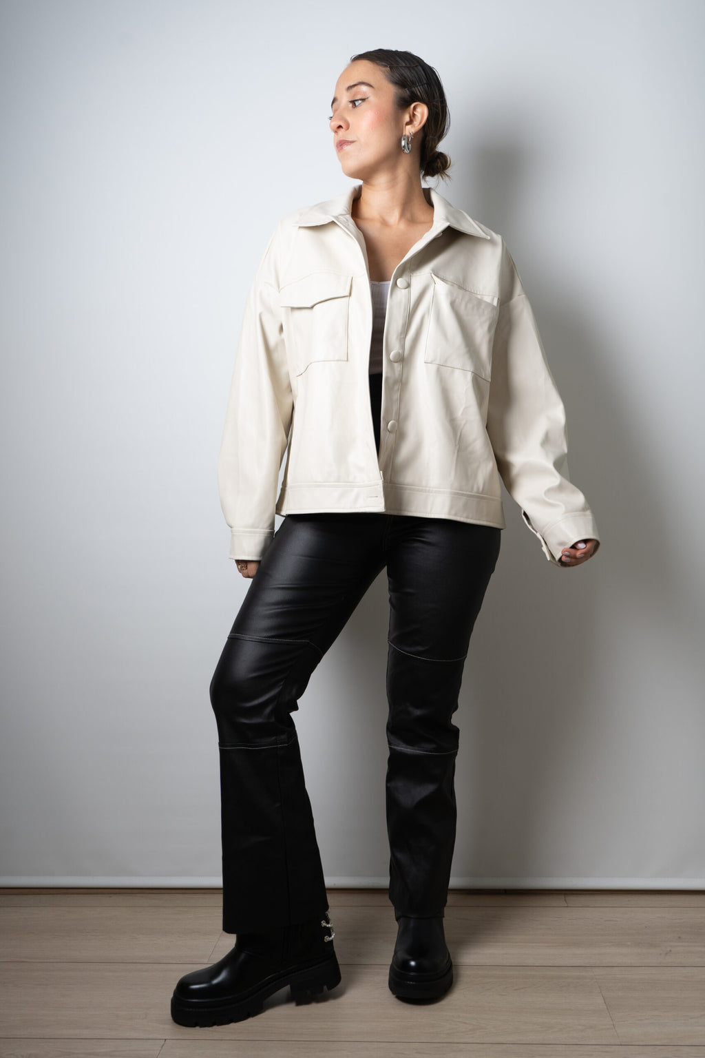 Chaqueta ECOCUERO - Crema