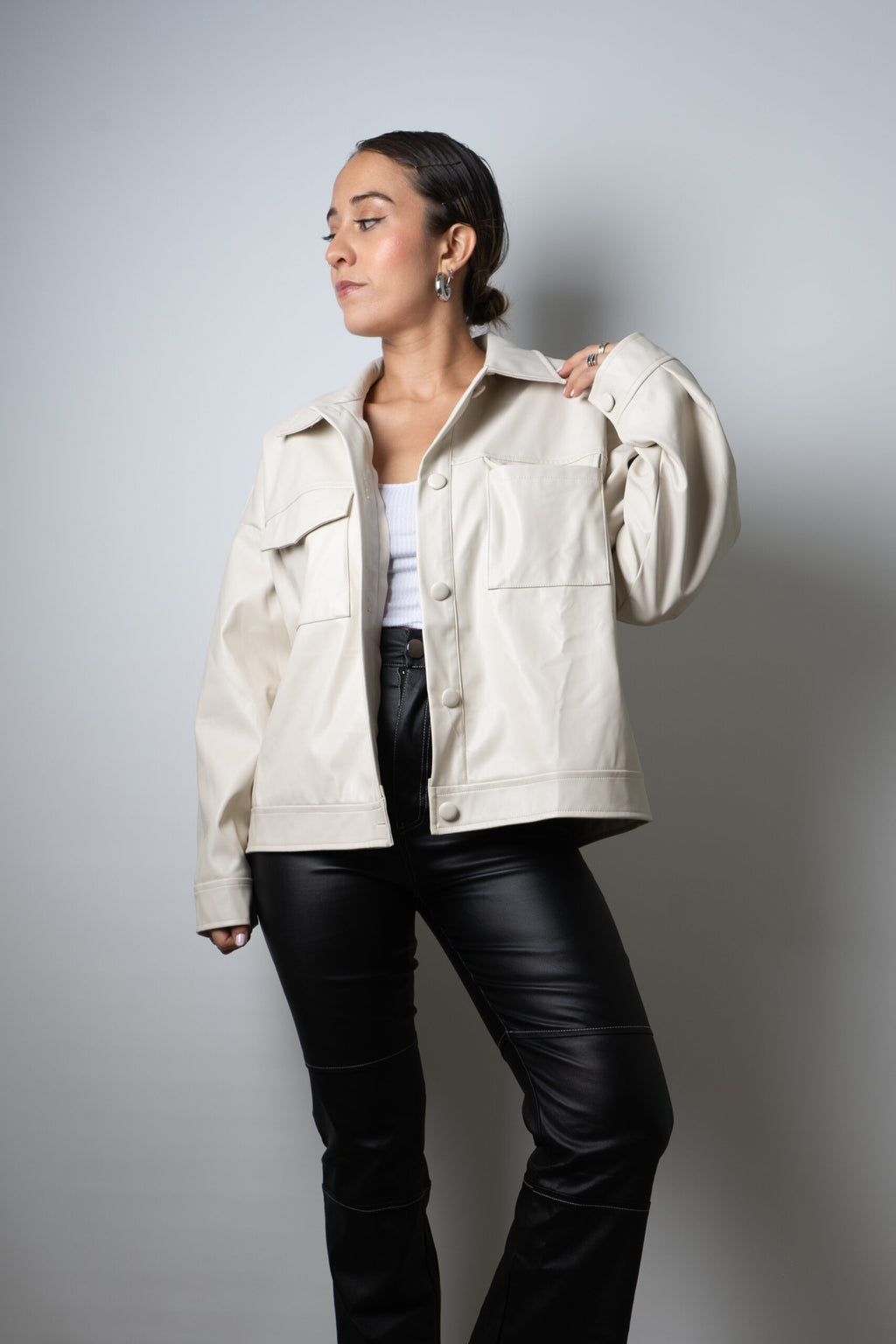 Chaqueta ECOCUERO - Crema
