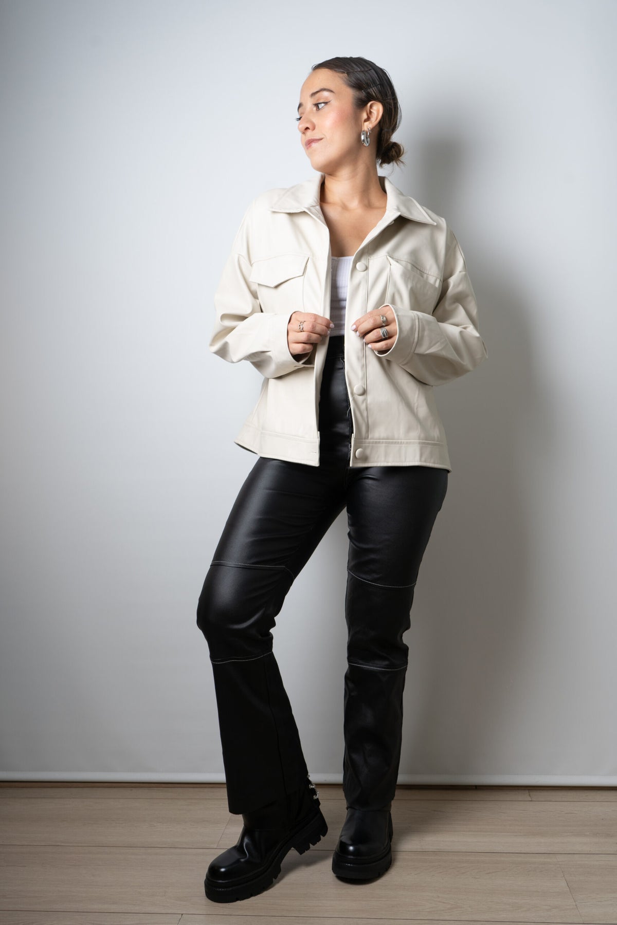Chaqueta ECOCUERO - Crema