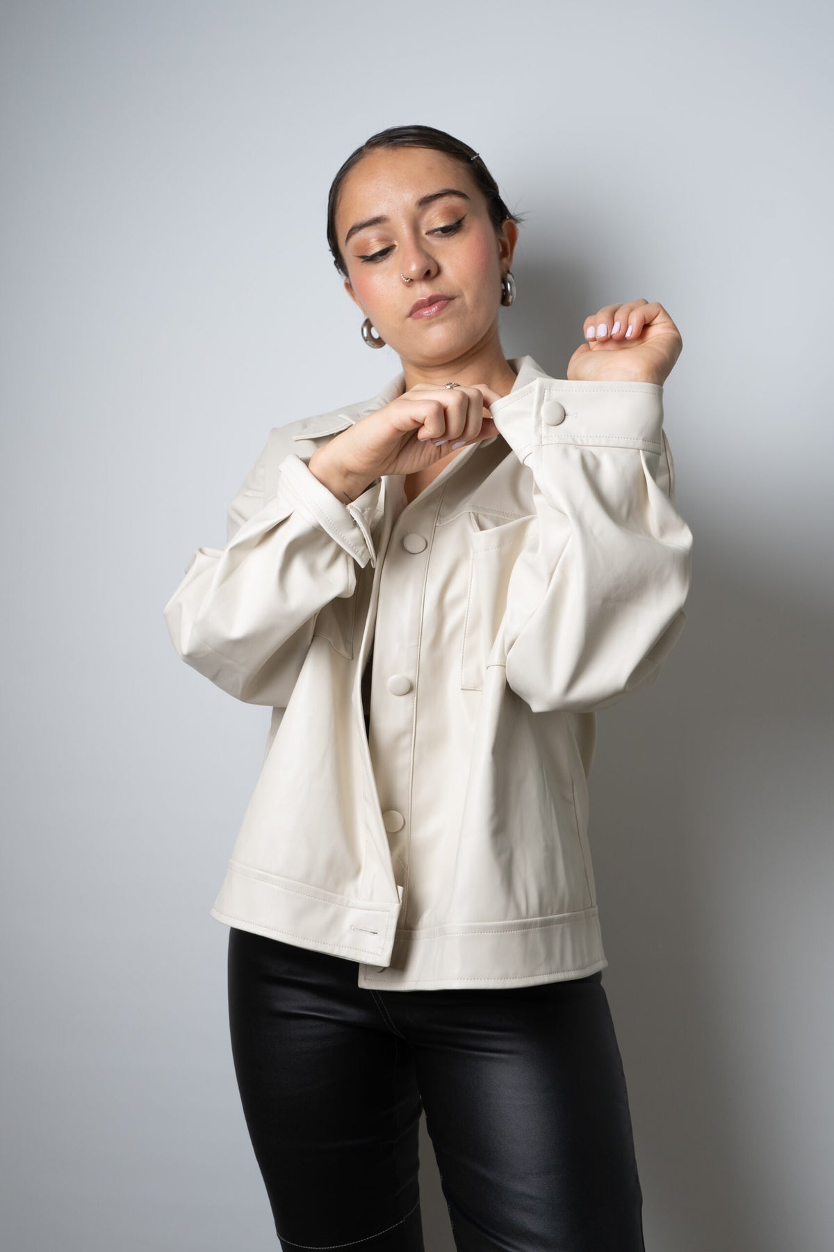 Chaqueta ECOCUERO - Crema
