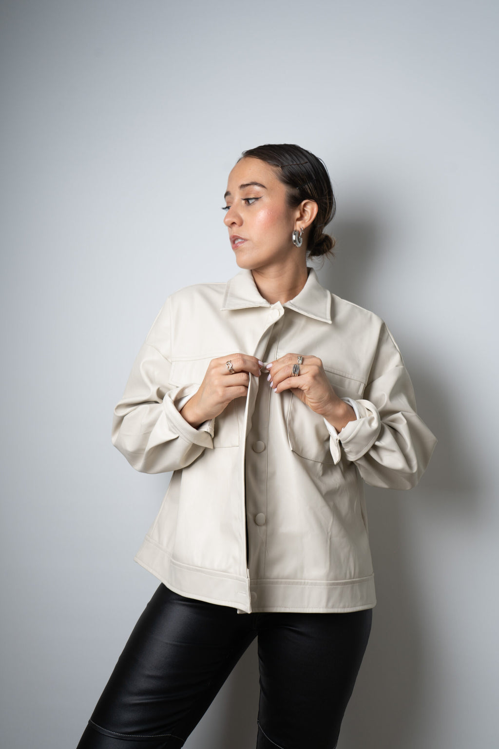 Chaqueta ECOCUERO - Crema