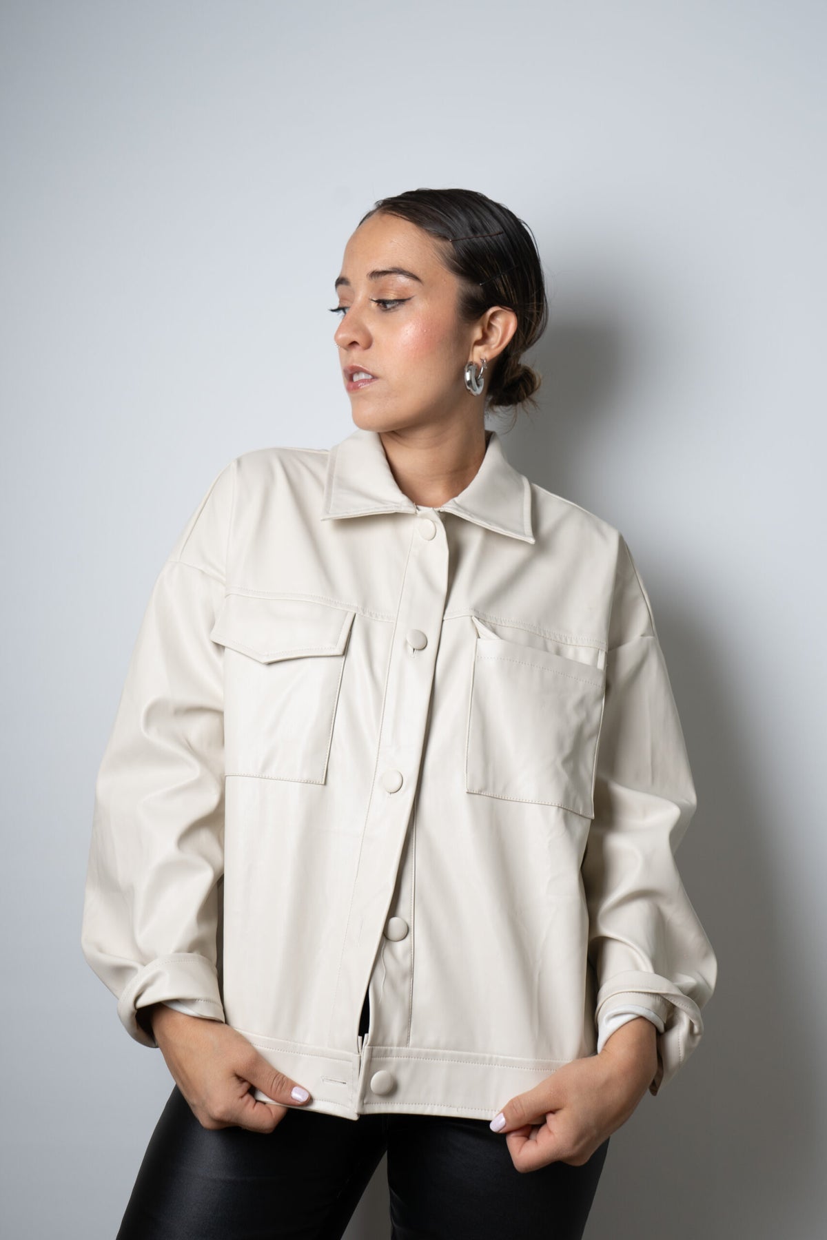 Chaqueta ECOCUERO - Crema