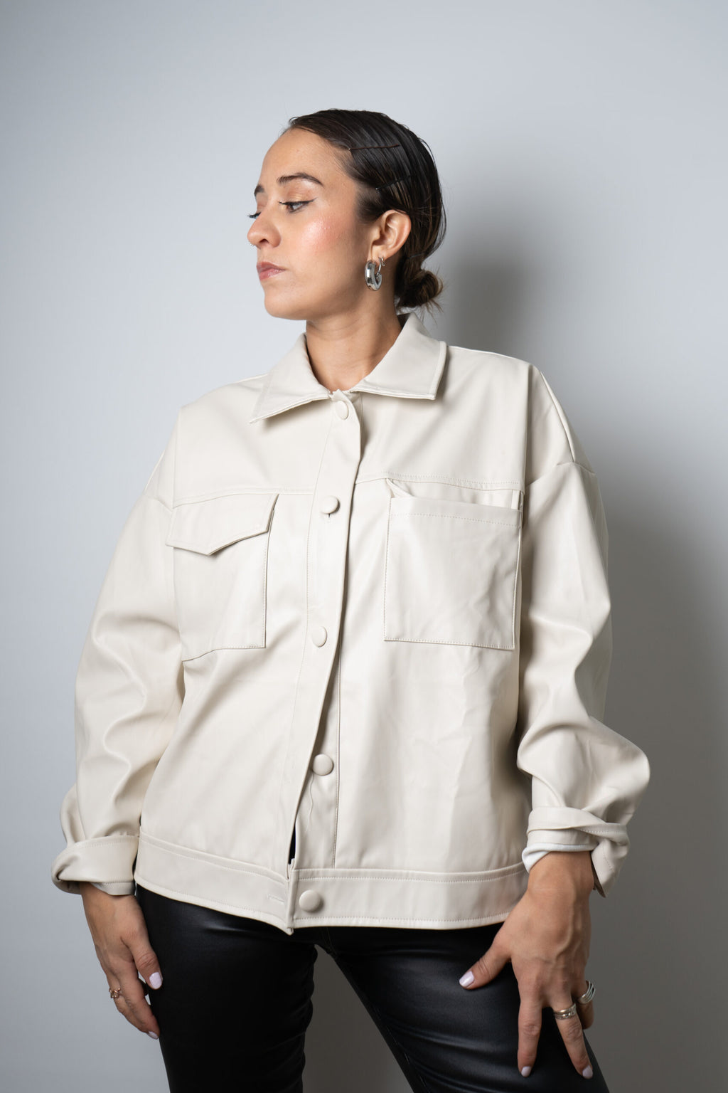 Chaqueta ECOCUERO - Crema
