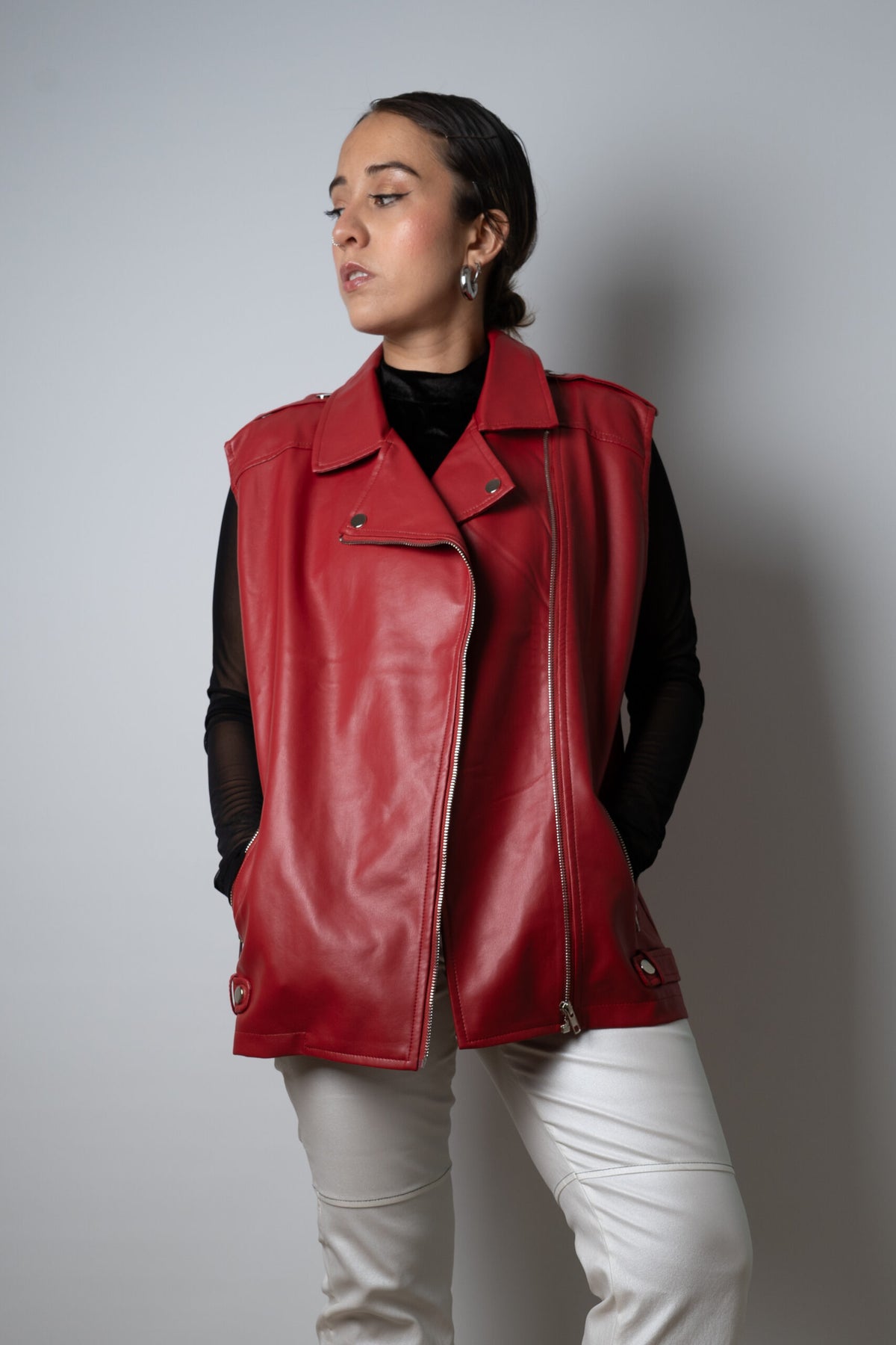 Chaqueta Aviadora - sin mangas- Rojo