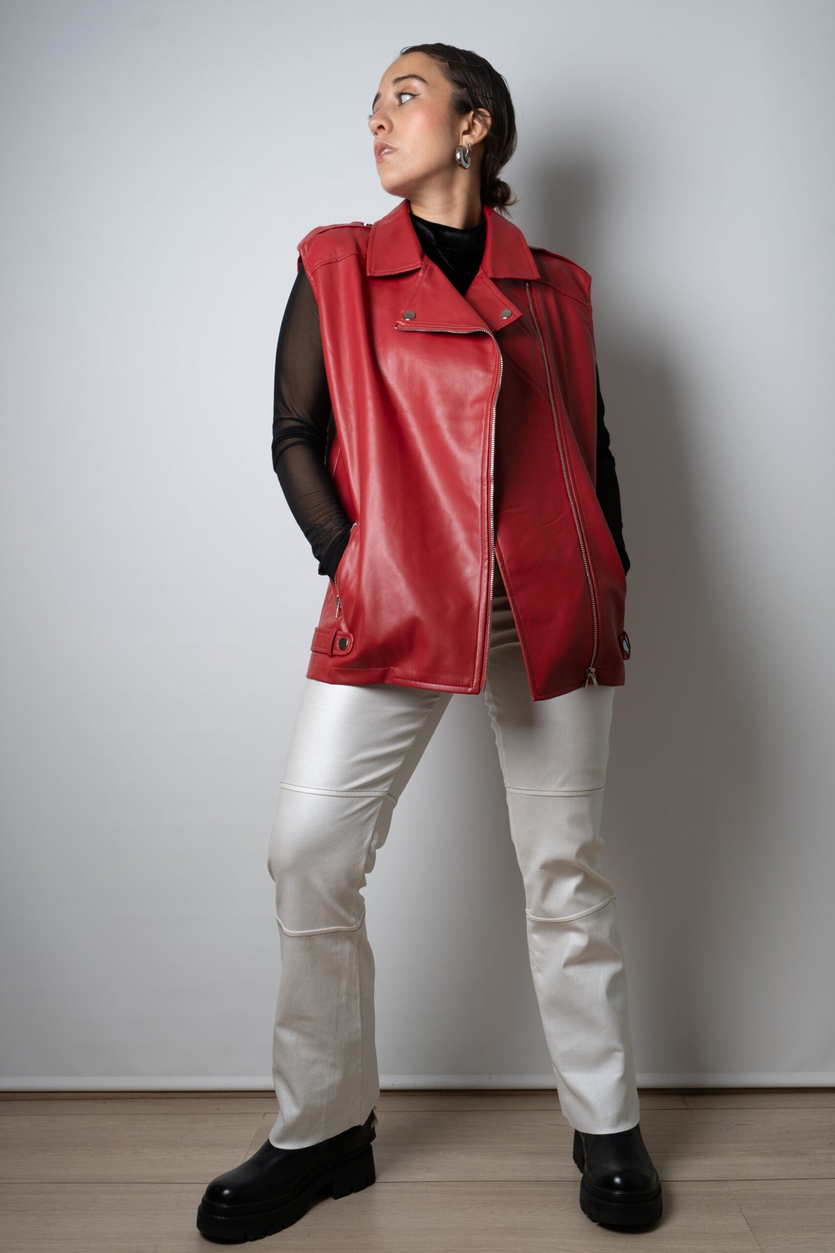Chaqueta Aviadora - sin mangas- Rojo