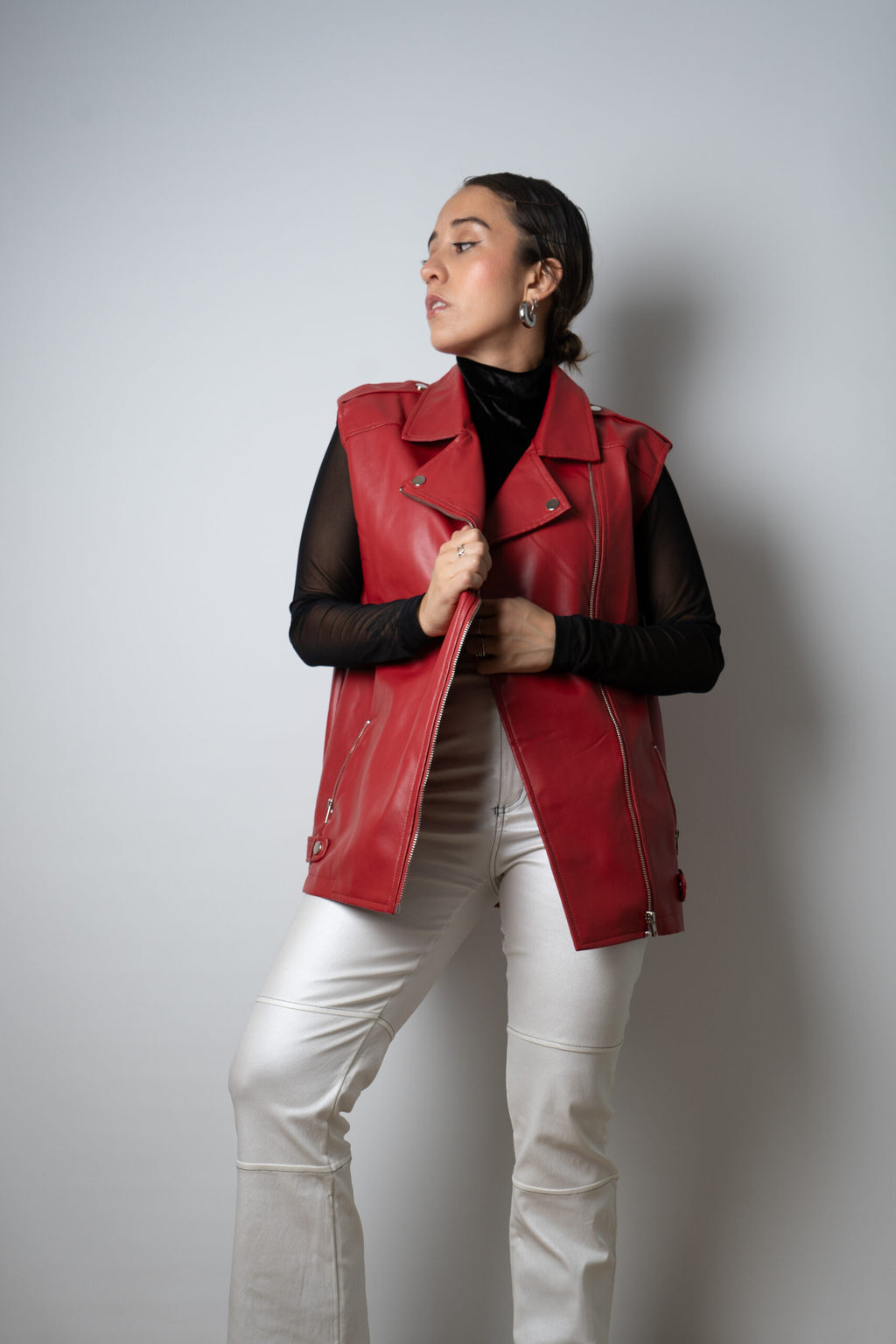 Chaqueta Aviadora - sin mangas- Rojo