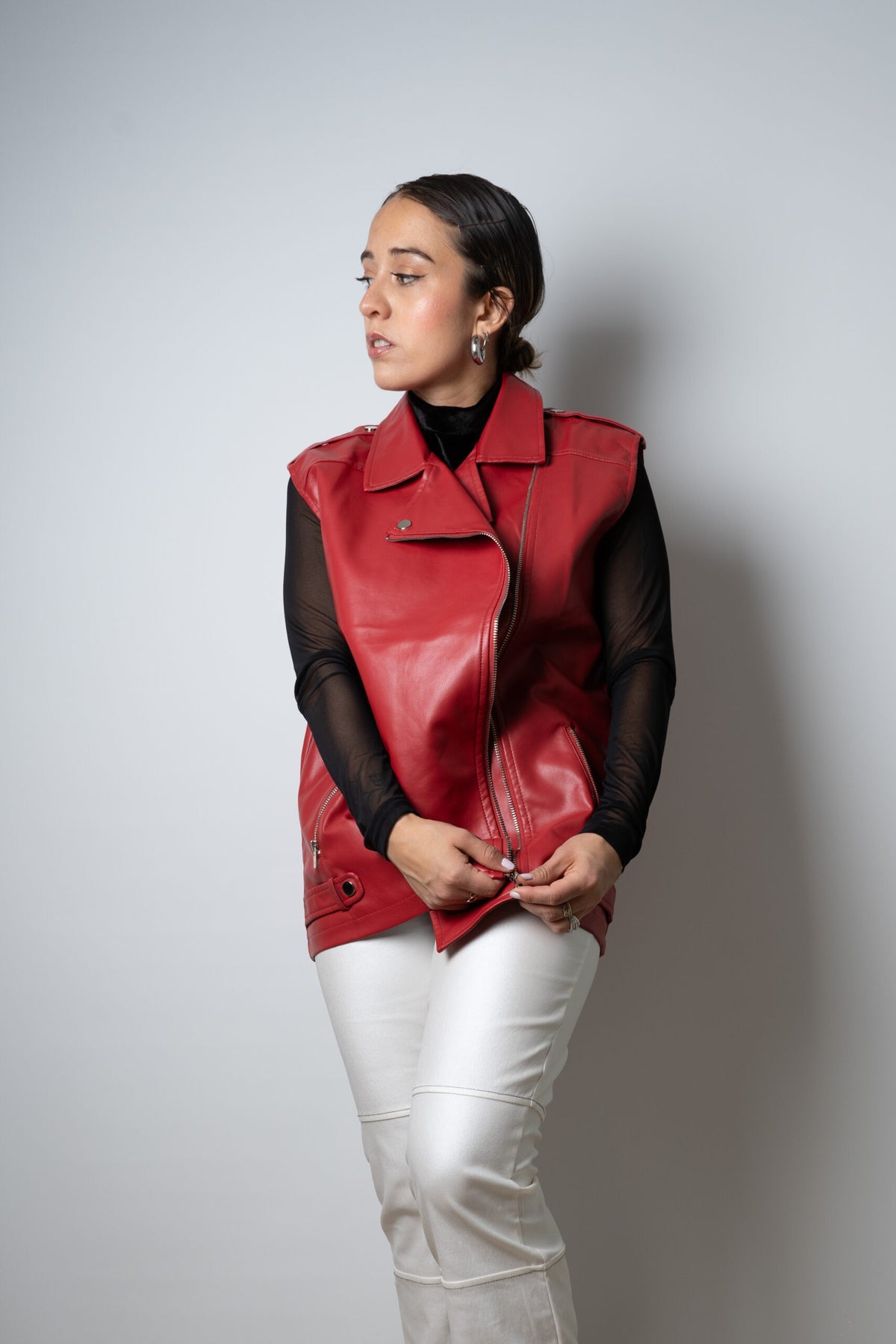 Chaqueta Aviadora - sin mangas- Rojo