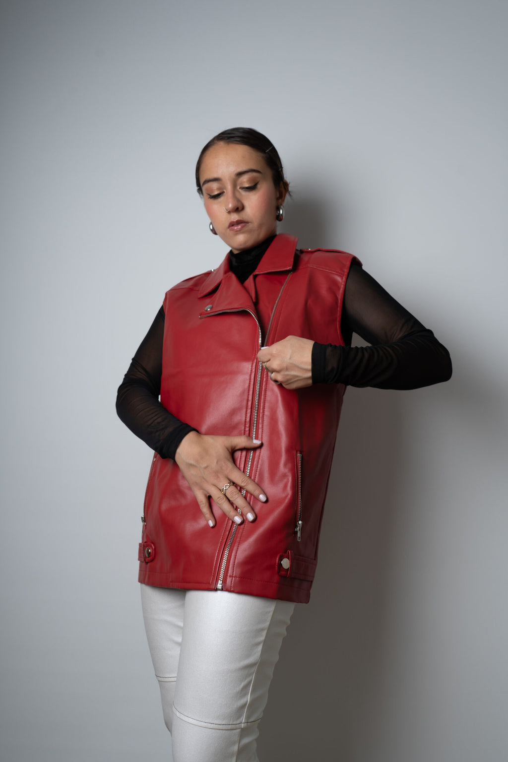 Chaqueta Aviadora - sin mangas- Rojo