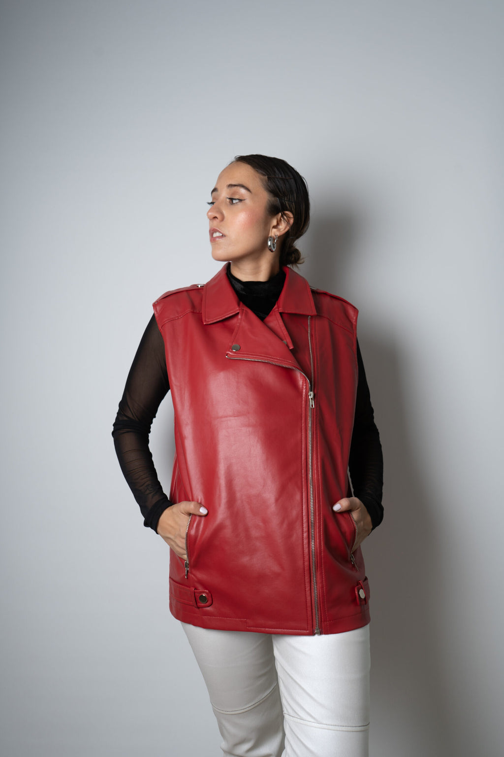 Chaqueta Aviadora - sin mangas- Rojo