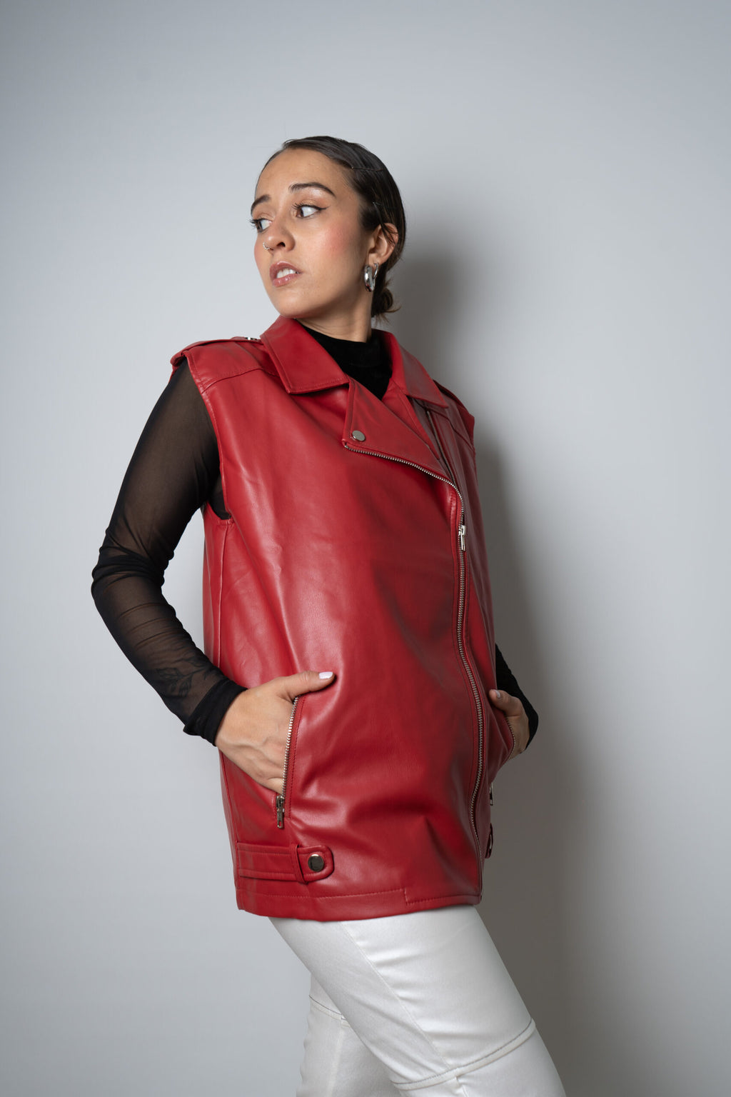 Chaqueta Aviadora - sin mangas- Rojo