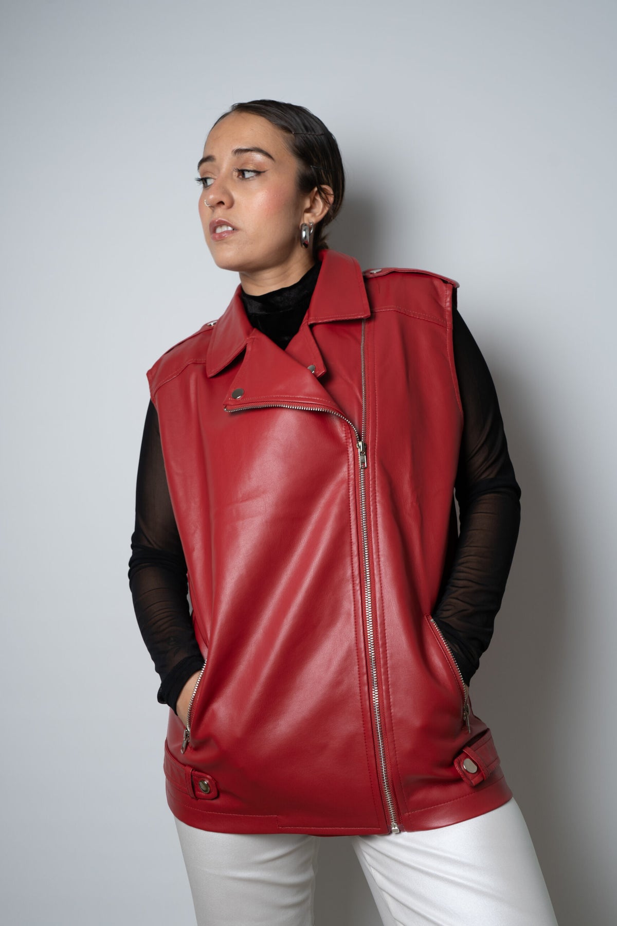 Chaqueta Aviadora - sin mangas- Rojo