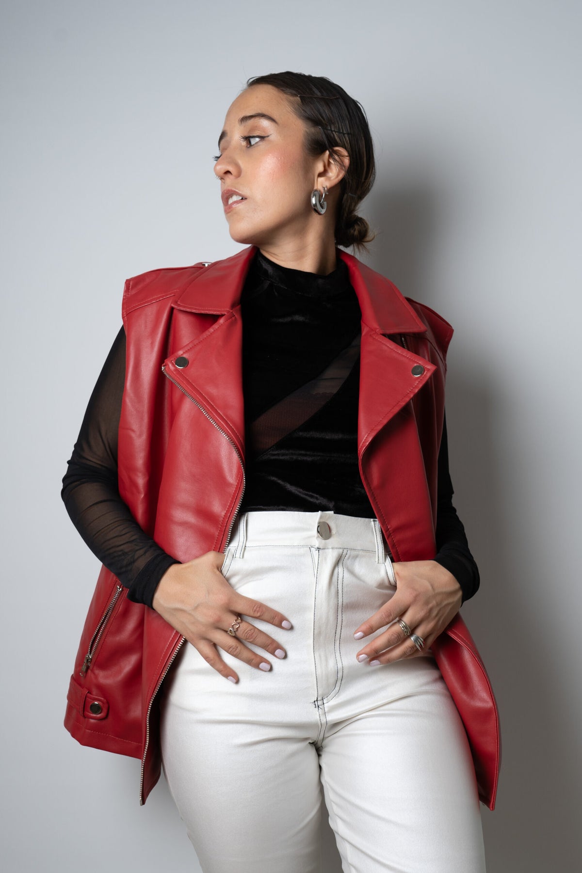 Chaqueta Aviadora - sin mangas- Rojo