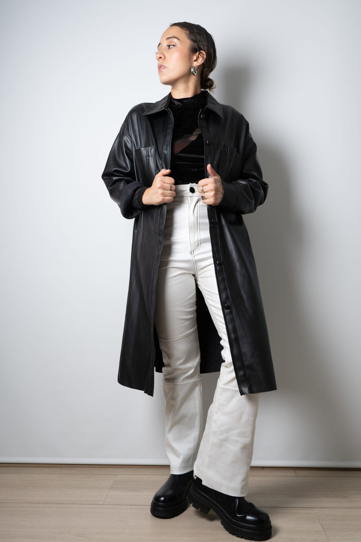 Chaquetón ECOCUERO - Negro