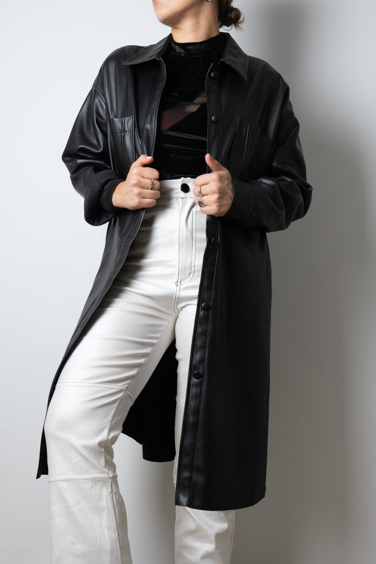 Chaquetón ECOCUERO - Negro