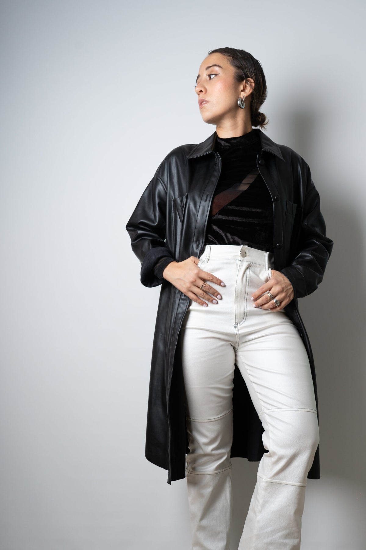 Chaquetón ECOCUERO - Negro