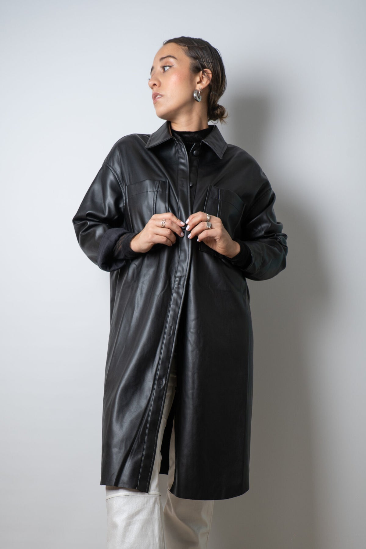 Chaquetón ECOCUERO - Negro