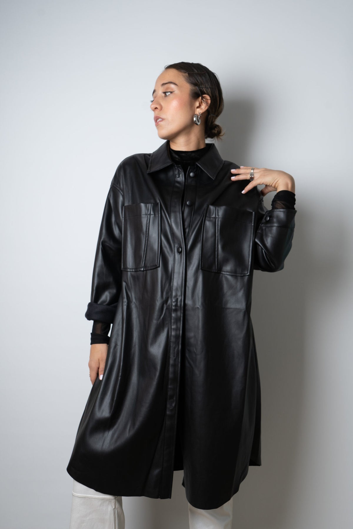 Chaquetón ECOCUERO - Negro