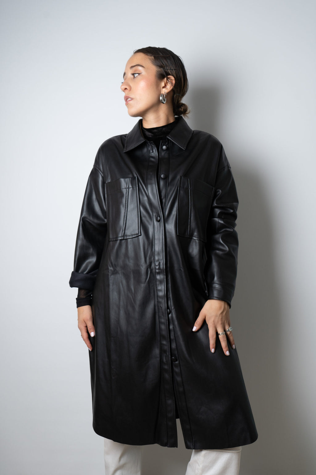 Chaquetón ECOCUERO - Negro