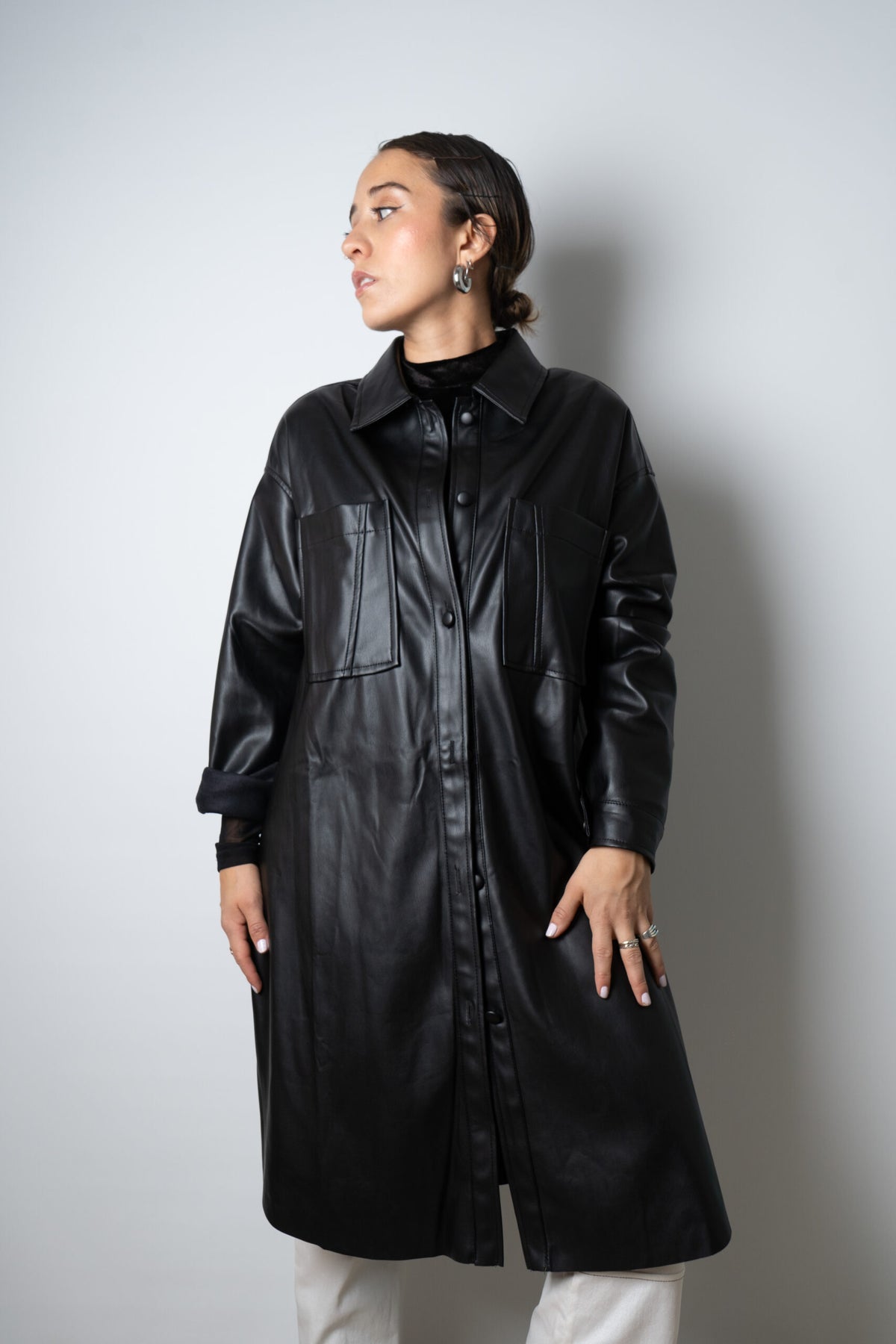 Chaquetón ECOCUERO - Negro