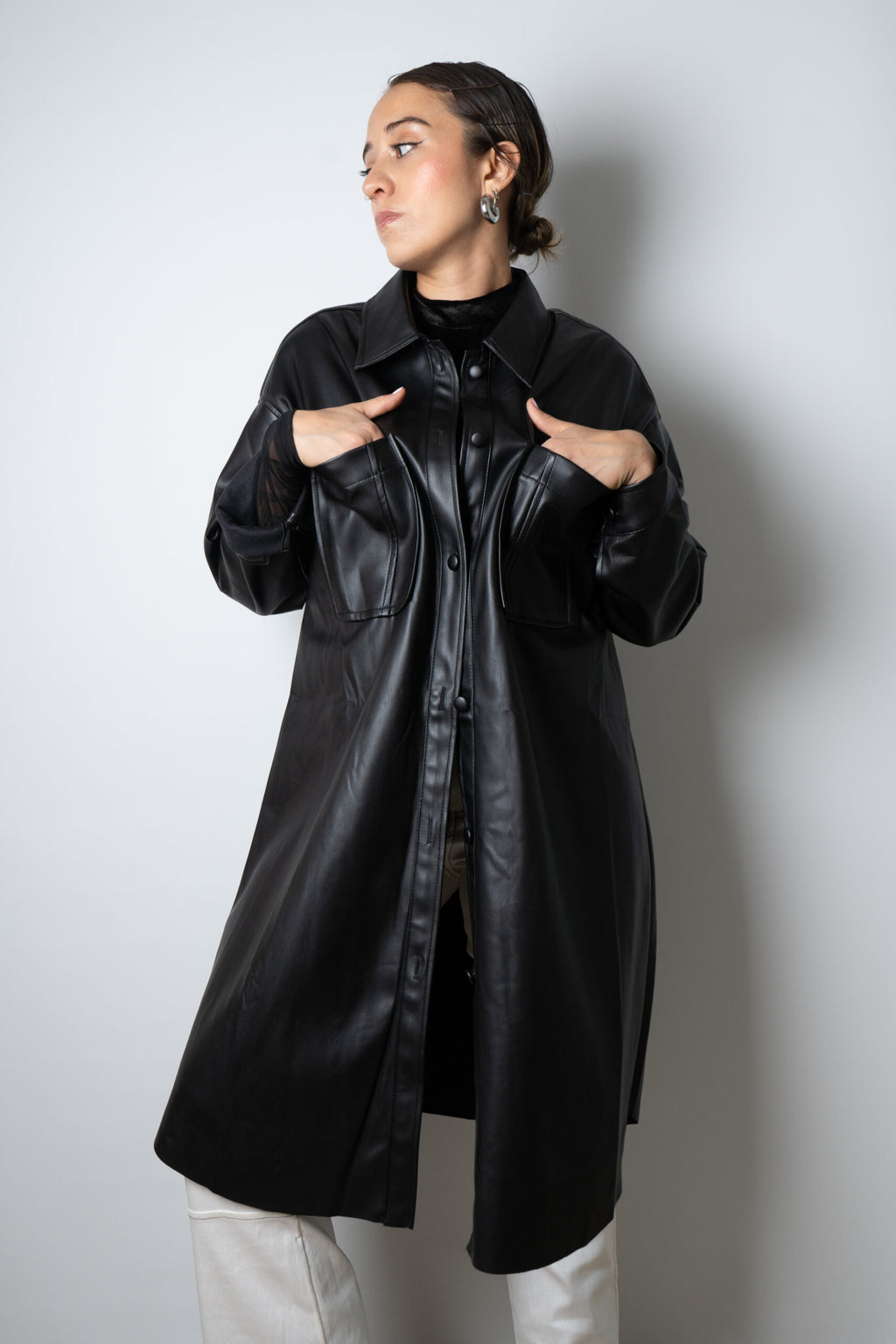 Chaquetón ECOCUERO - Negro