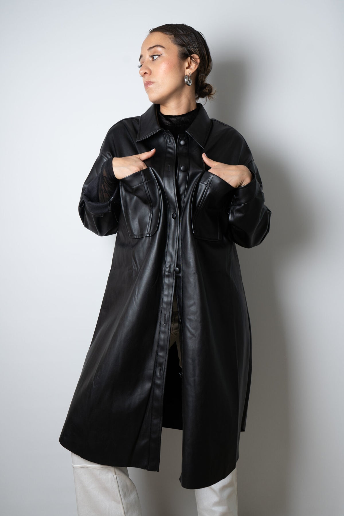 Chaquetón ECOCUERO - Negro