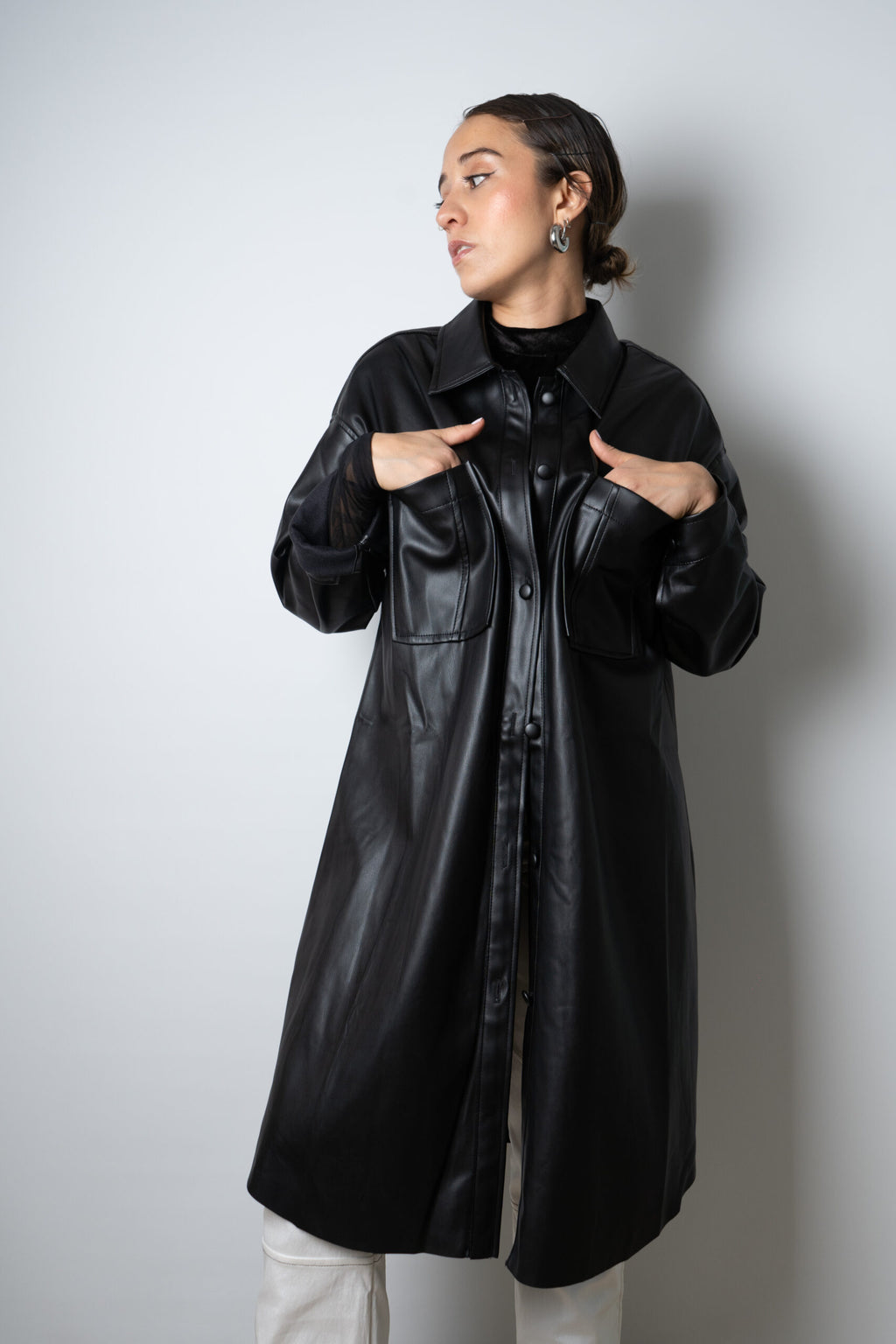 Chaquetón ECOCUERO - Negro