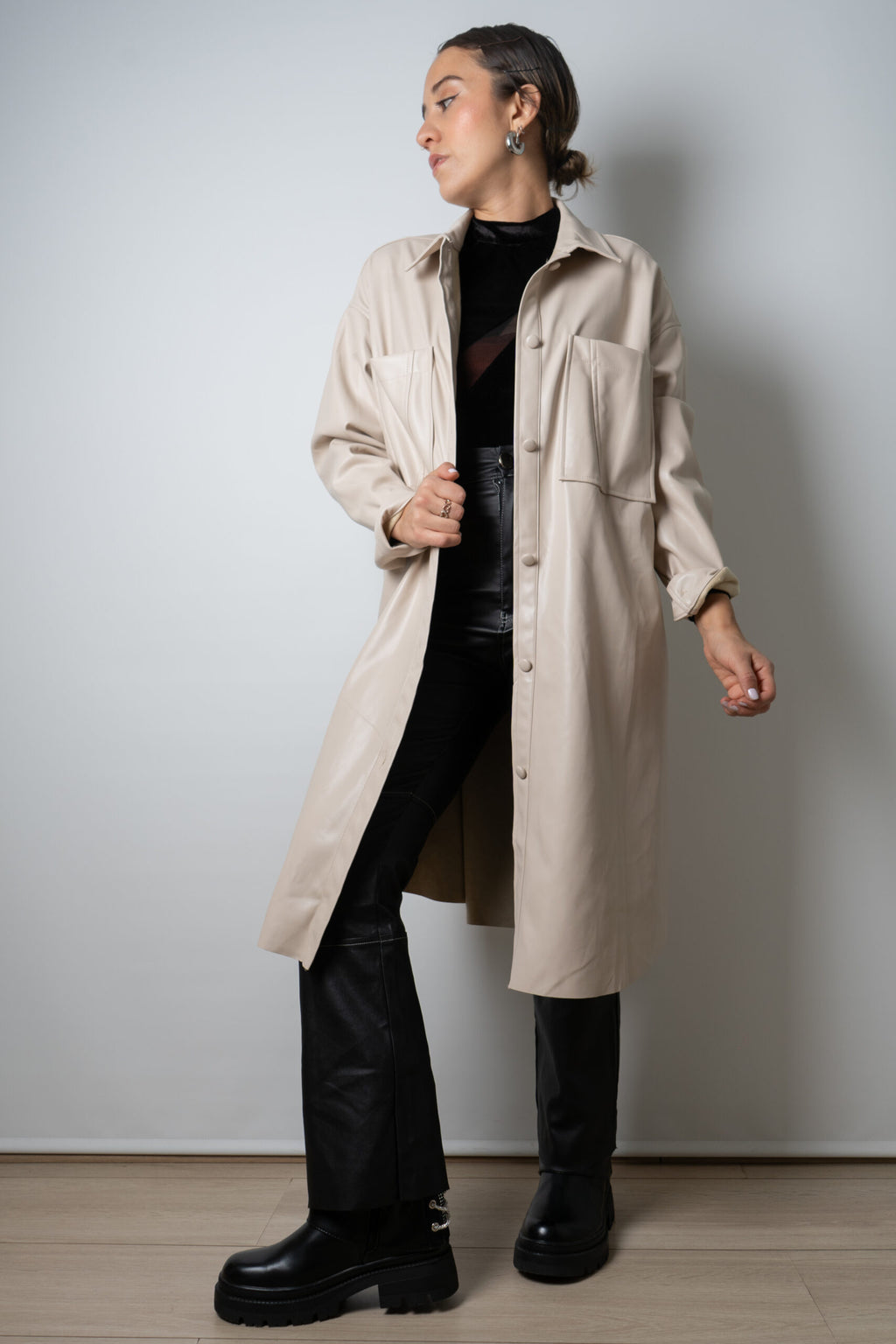 Chaquetón ECOCUERO - Crema
