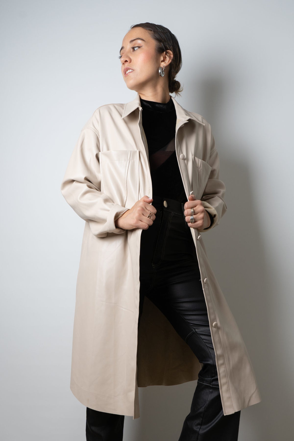 Chaquetón ECOCUERO - Crema