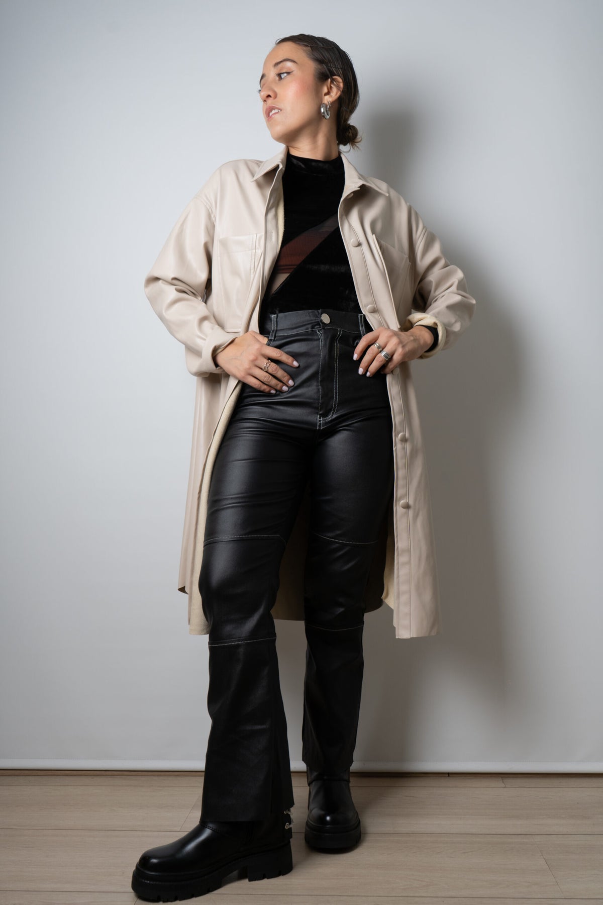 Chaquetón ECOCUERO - Crema