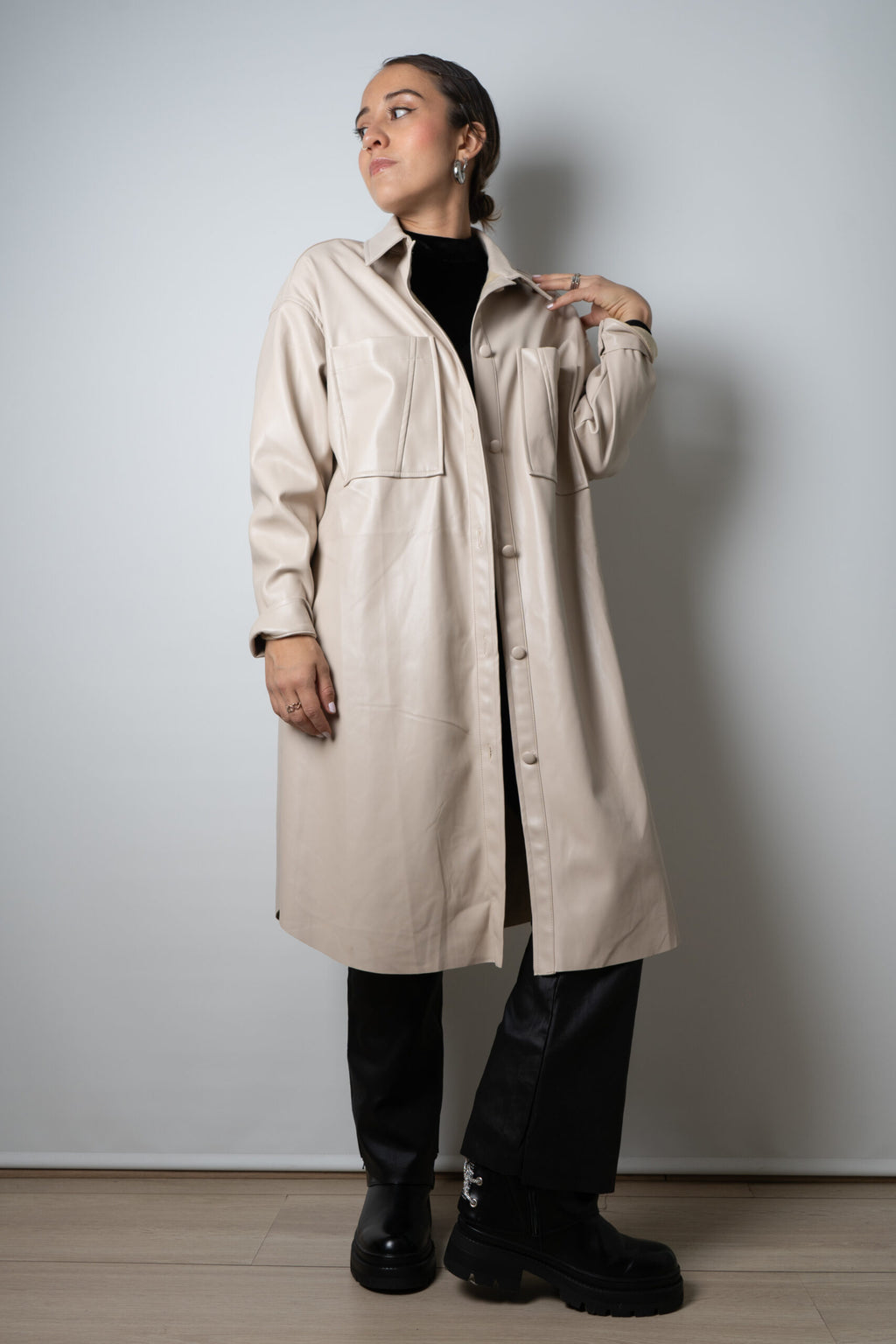 Chaquetón ECOCUERO - Crema