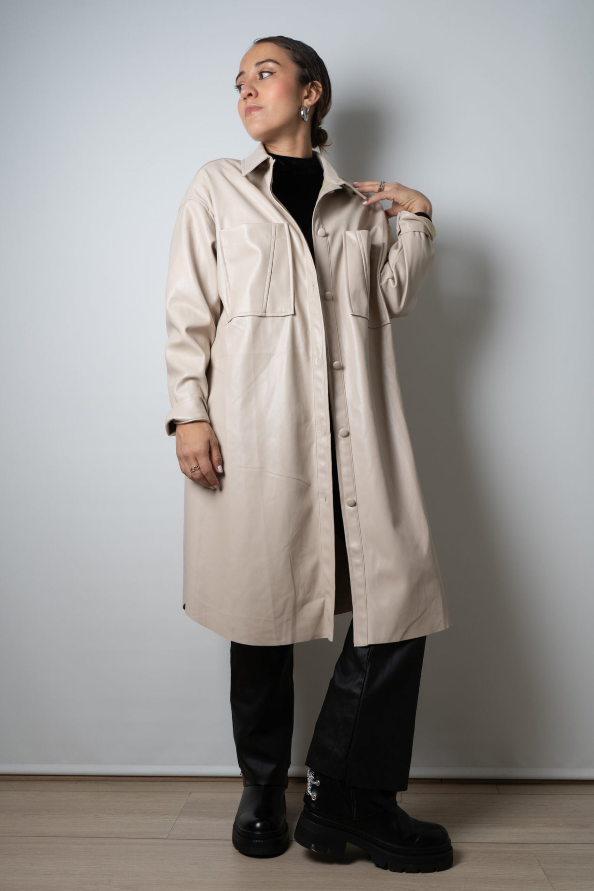 Chaquetón ECOCUERO - Crema