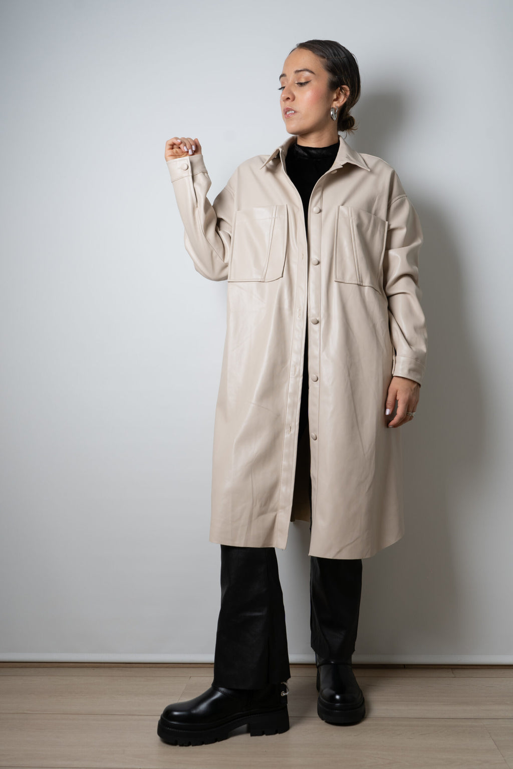 Chaquetón ECOCUERO - Crema