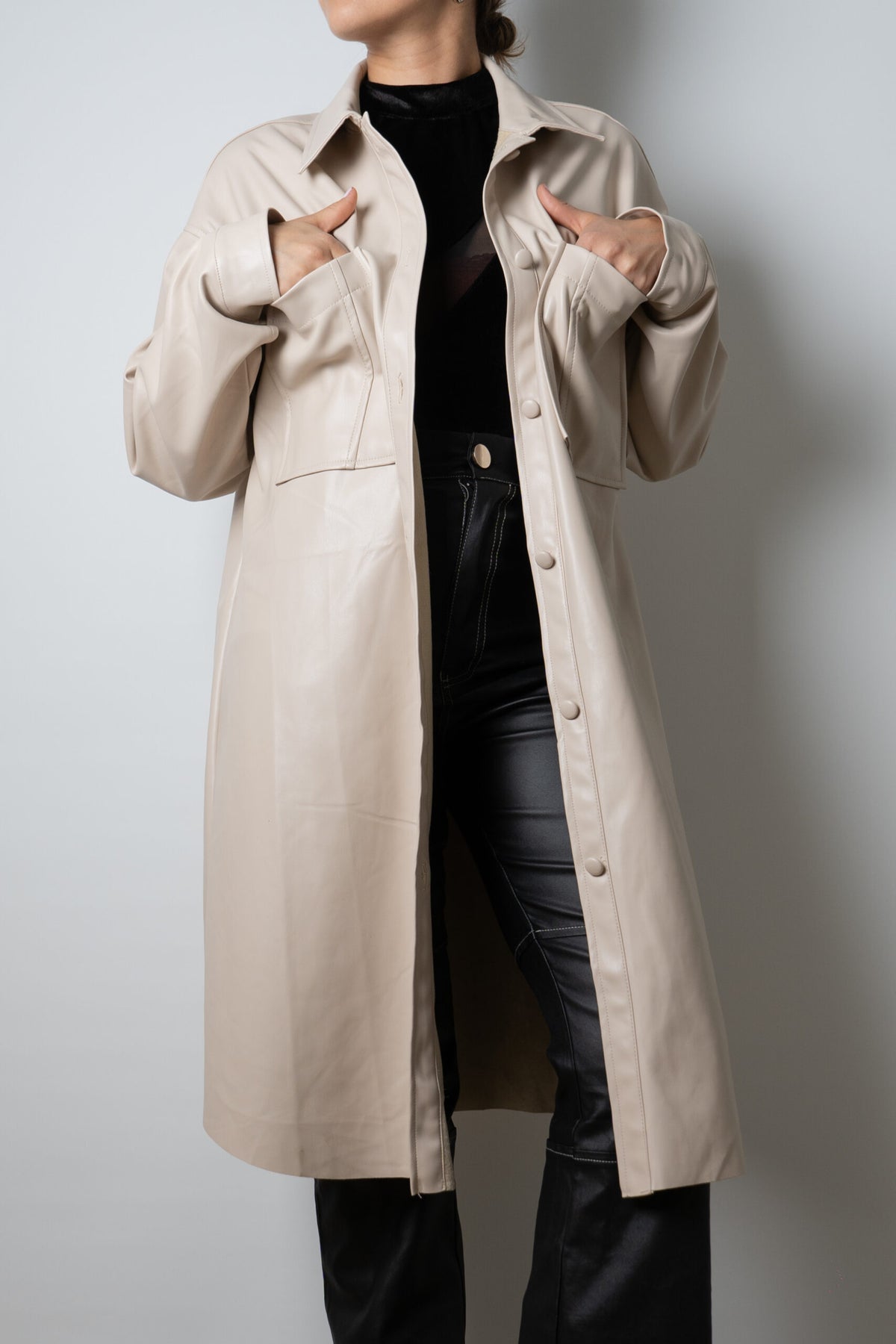 Chaquetón ECOCUERO - Crema