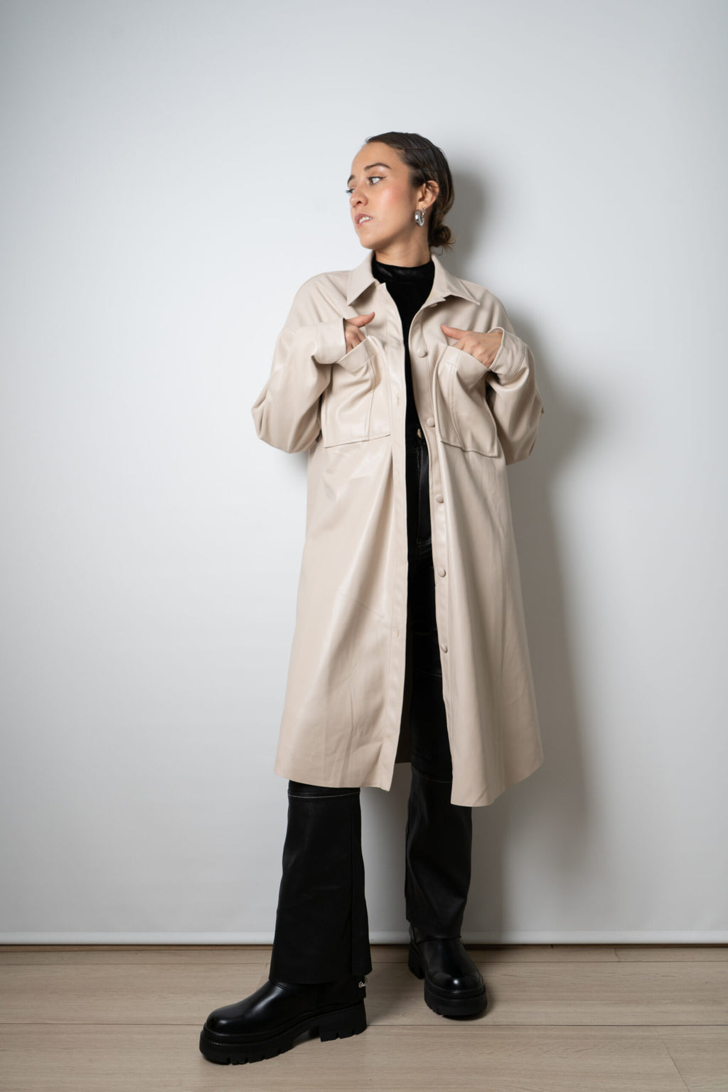 Chaquetón ECOCUERO - Crema