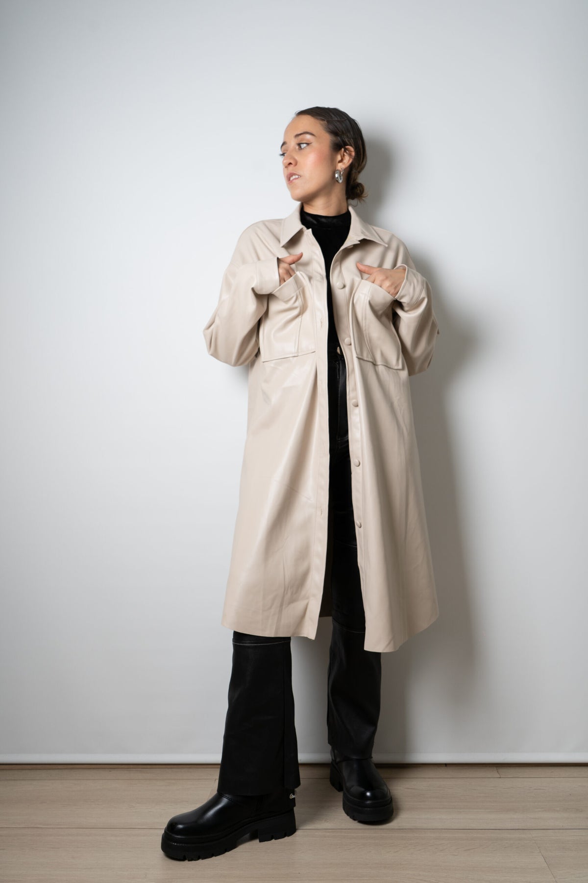 Chaquetón ECOCUERO - Crema