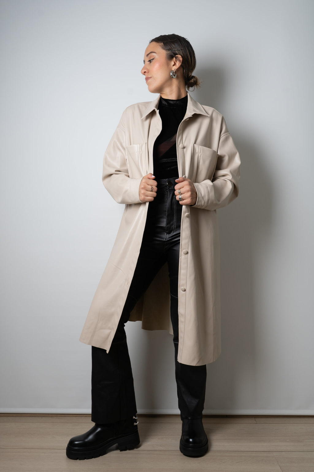 Chaquetón ECOCUERO - Crema