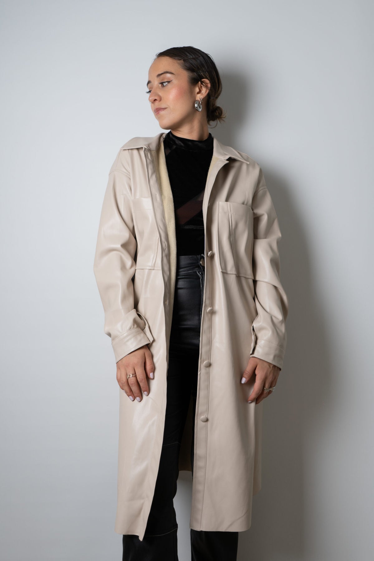 Chaquetón ECOCUERO - Crema