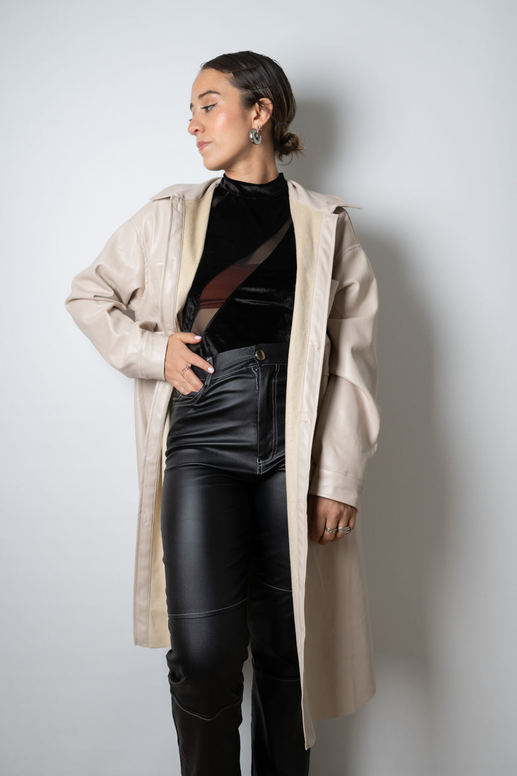 Chaquetón ECOCUERO - Crema