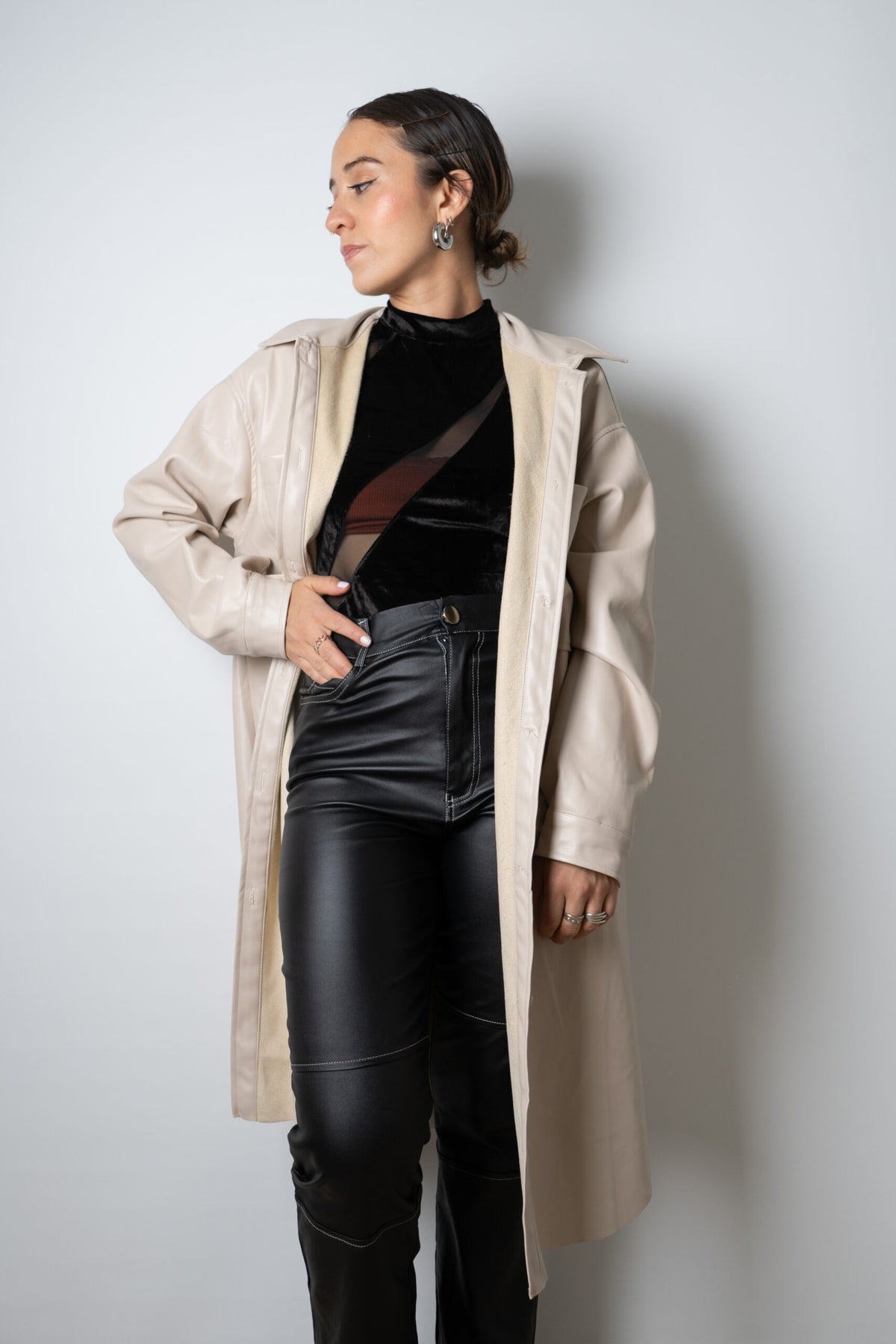 Chaquetón ECOCUERO - Crema