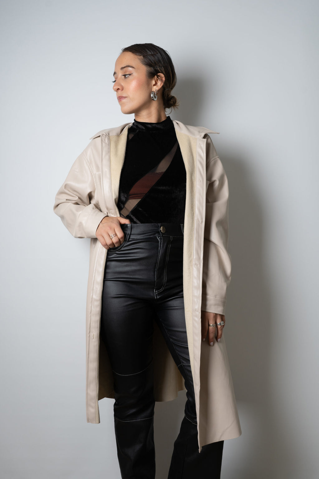 Chaquetón ECOCUERO - Crema