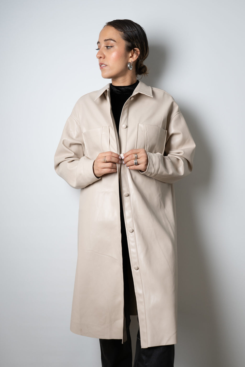 Chaquetón ECOCUERO - Crema
