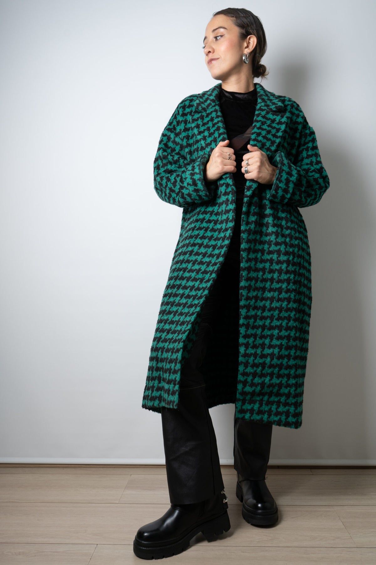 Chaquetón Lanilla - Verde con negro