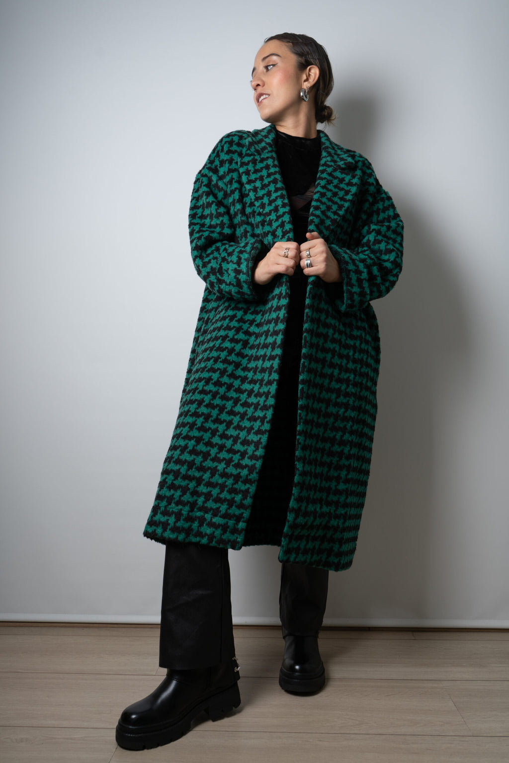 Chaquetón Lanilla - Verde con negro